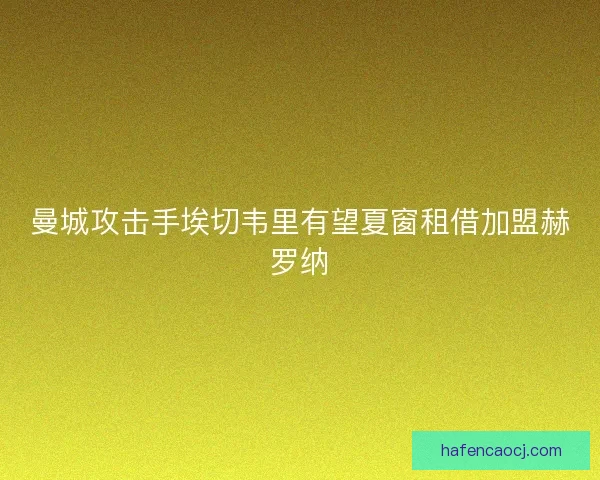 曼城攻击手埃切韦里有望夏窗租借加盟赫罗纳