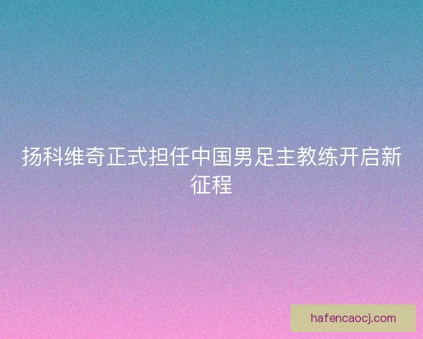 扬科维奇正式担任中国男足主教练开启新征程 扬科维奇正式担任中国男足主教练开启新征程