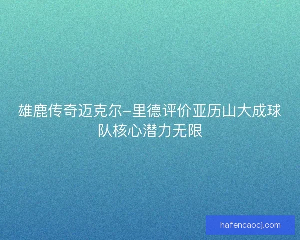雄鹿传奇迈克尔-里德评价亚历山大成球队核心潜力无限